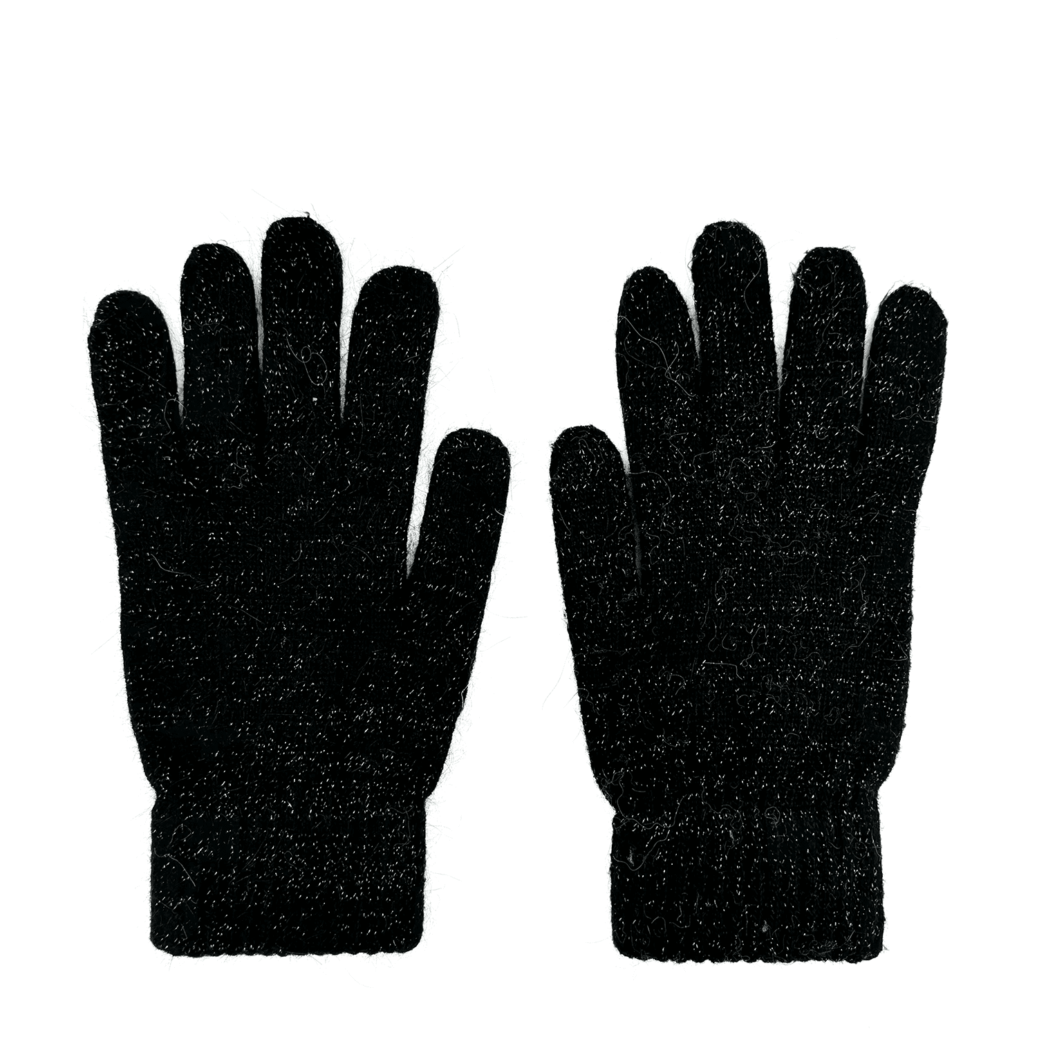 Diana & Co - Mănuși moi cu fir sclipitor - negru