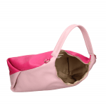 Geantă tip sac din piele naturală bicoloră - fucsie/roz