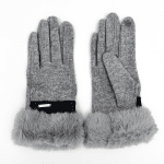 Mănuși de damă cu puf - negru