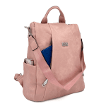 2 în 1 - Rucsac și geantă cu închidere ascunsă - roz