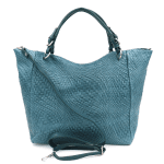  Geantă mare tip sac din piele naturală Delanna - albastru