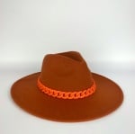 Pălărie de damă "Fedora" - Portocaliu