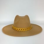 Pălărie de damă "Fedora" - maro deschis