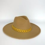 Pălărie de damă "Fedora" - maro deschis